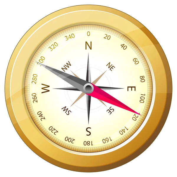 Zlatý kompas - Ikona ilustrace — Stockový vektor
