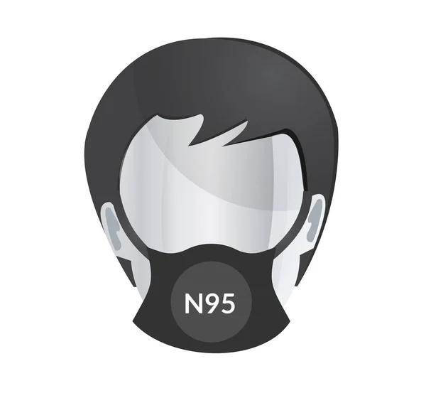 Ochranná maska dýchacích cest - N95 - Ikona — Stockový vektor