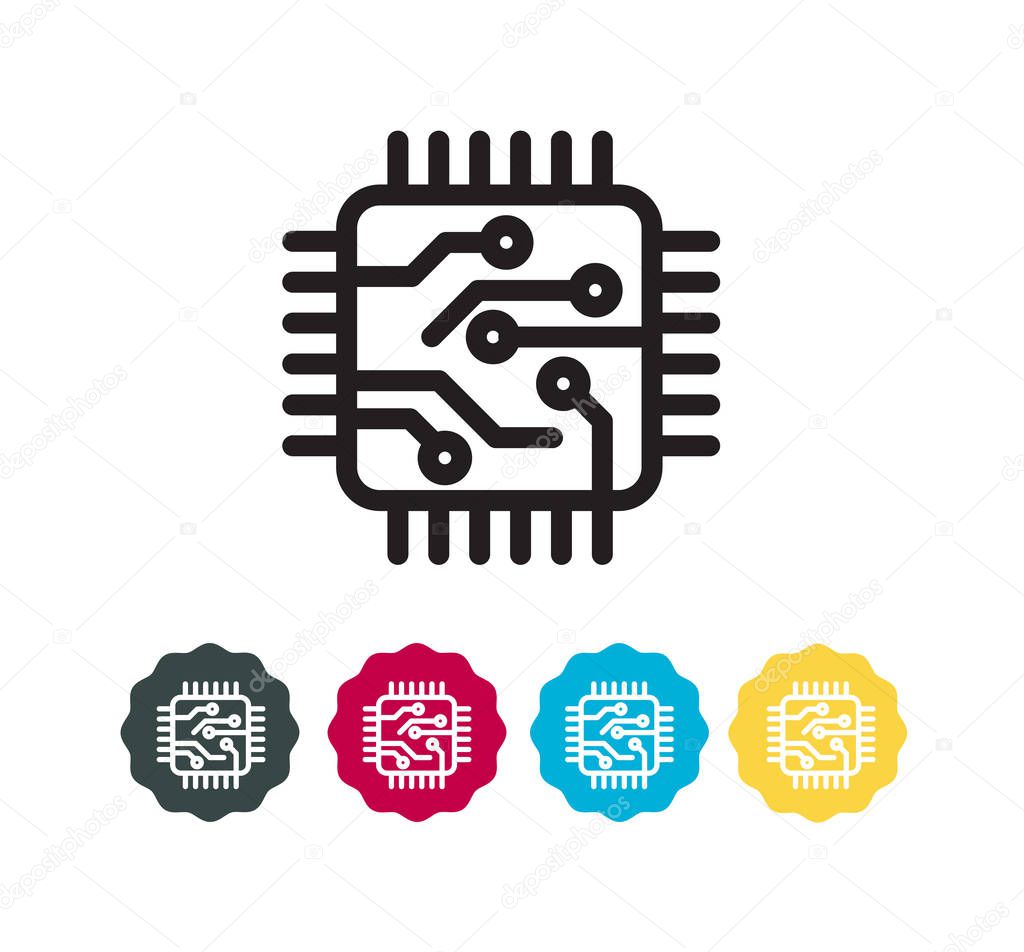 Microcontroller IOT Icon stock illustration
