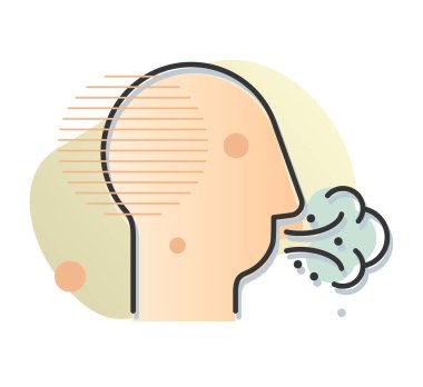 Roman Coronavirus - COVID-19 - Solunum Virüsü Semptomları - EPS 10 Dosyası Simgesi