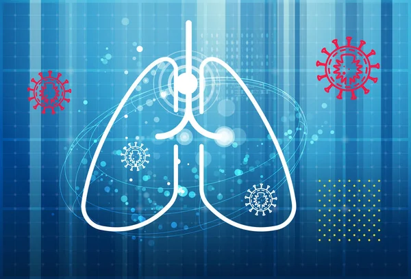 Neuartige Auswirkungen Des Coronavirus Auf Die Atemwege Abstrakte Abbildung Als — Stockvektor