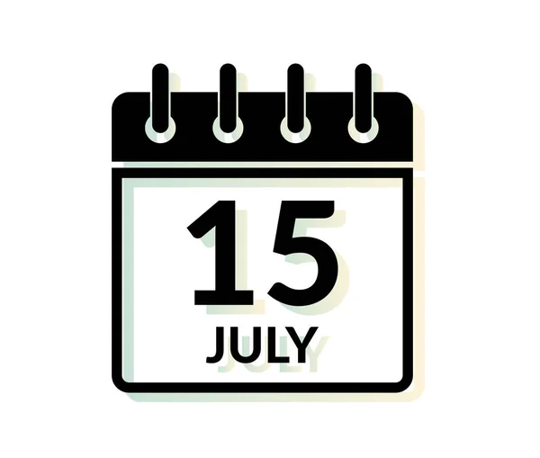 Día Los Impuestos Julio Calendario Icono Como Archivo Eps — Vector de stock