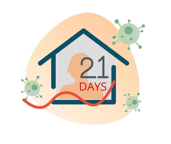 Home Quarantine Days Lockdown Icon File — 스톡 벡터