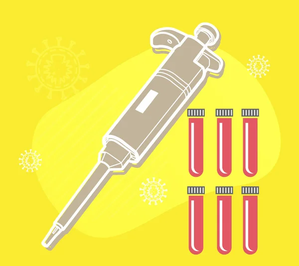 Micropipetta Apparecchio Laboratorio Prova Pcr Illustrazione Come File Eps — Vettoriale Stock