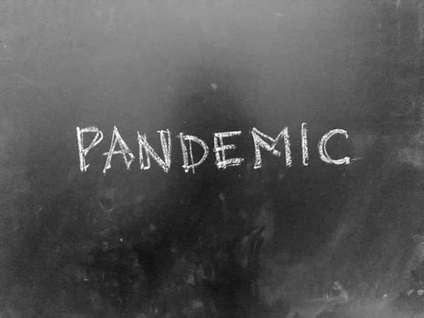 Texto Pandémico Escrito Mano Pizarra Como Archivo Jpg — Foto de Stock
