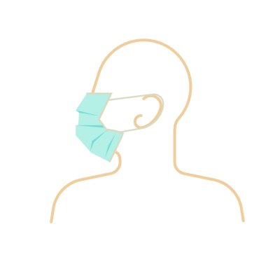 Solunum Koruyucu Maske - Koronavirüs Önleme - Eps 10 Dosyası Olarak Simge