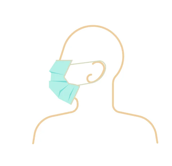 Masque Protection Respiratoire Prévention Coronavirus Icône Tant Que Fichier Eps — Image vectorielle