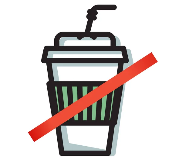 Dites Non Tasse Jetable Plastique Icône Tant Que Fichier Eps — Image vectorielle