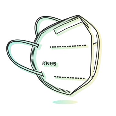 Solunum Koruyucu Maske - KN95 - EPS 10 Dosyası Olarak Simge