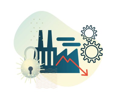 Kilitlenen Endüstriler ve Fabrikalar - EPS 10 Dosyası Olarak Soyut İllüzyon