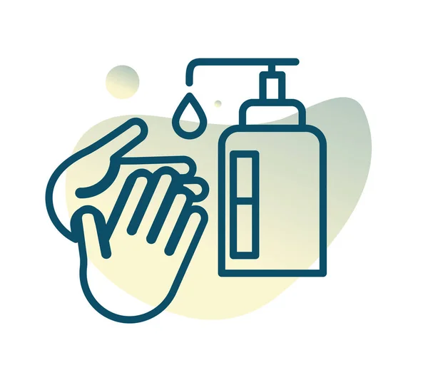 Hygiëne Handwas Met Hand Sanitizer Voorraadpictogram Als Eps Bestand — Stockvector