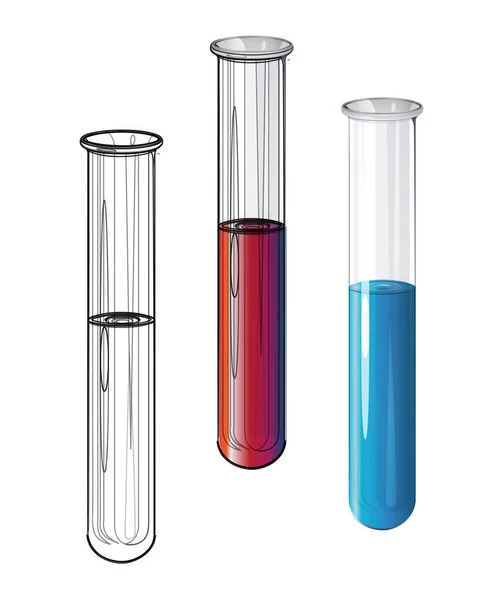 Chemie Apparat Reagenzglas Set Als Eps Datei — Stockvektor