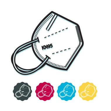 Solunum Koruyucu Maske - KN95 - EPS 10 Dosyası Olarak Simge