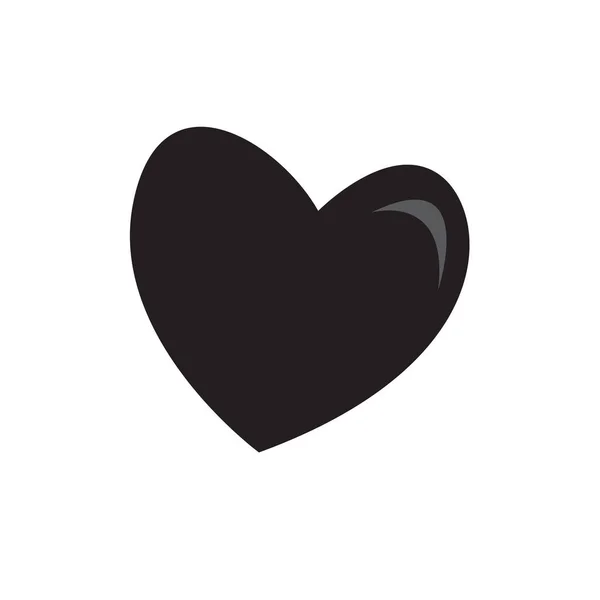 Silueta de corazón negro icono del logotipo del vector aislado en blanco bac — Vector de stock