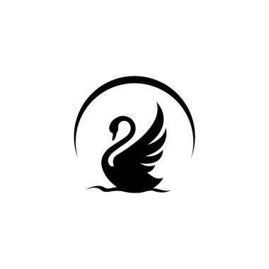 Yeni lüks stil kanatlarını açan kuğu logosu tasarımı.