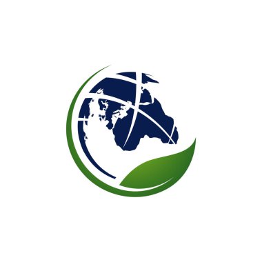 Vejetaryen vejetaryen dünya logo vektör simgesi.