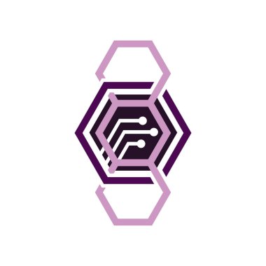 Modern teknoloji siber güvenlik logosu tasarım vektör illüstrasyonu.1