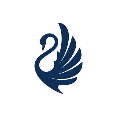 Yeni lüks stil kanatlarını açan kuğu logosu tasarımı.