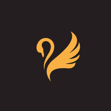 Yeni lüks stil kanatlarını açan kuğu logosu tasarımı.