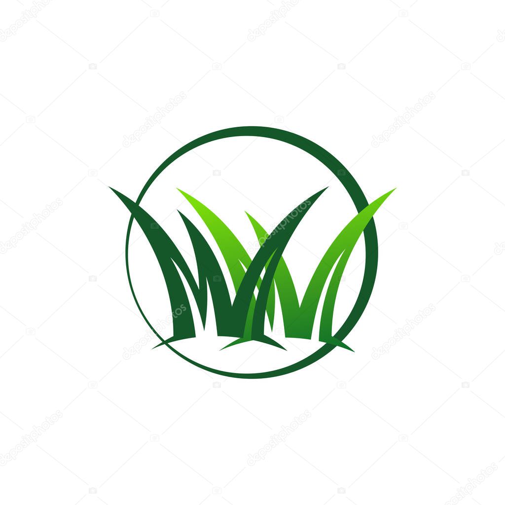 grass remover lawn mower logo design template vector illustratio