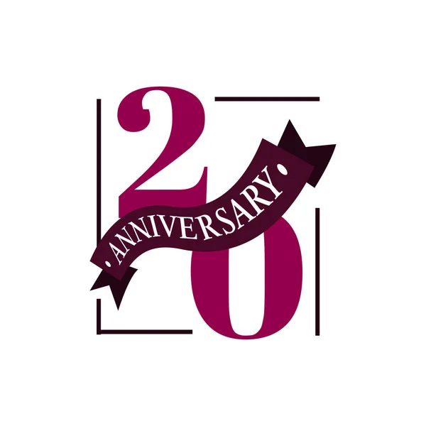 20 aniversario vector logotipo ilustración. 20 años aniversario — Archivo Imágenes Vectoriales