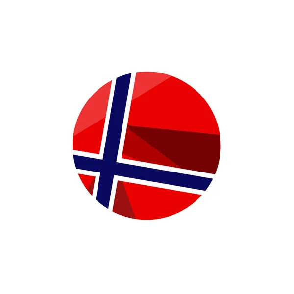 Stílusos modern norvég zászlók logó. piros kék kereszt norvég zászló — Stock Vector