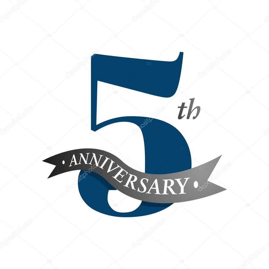 5th anniversary vector logo illustration. 5 years anniversary ce