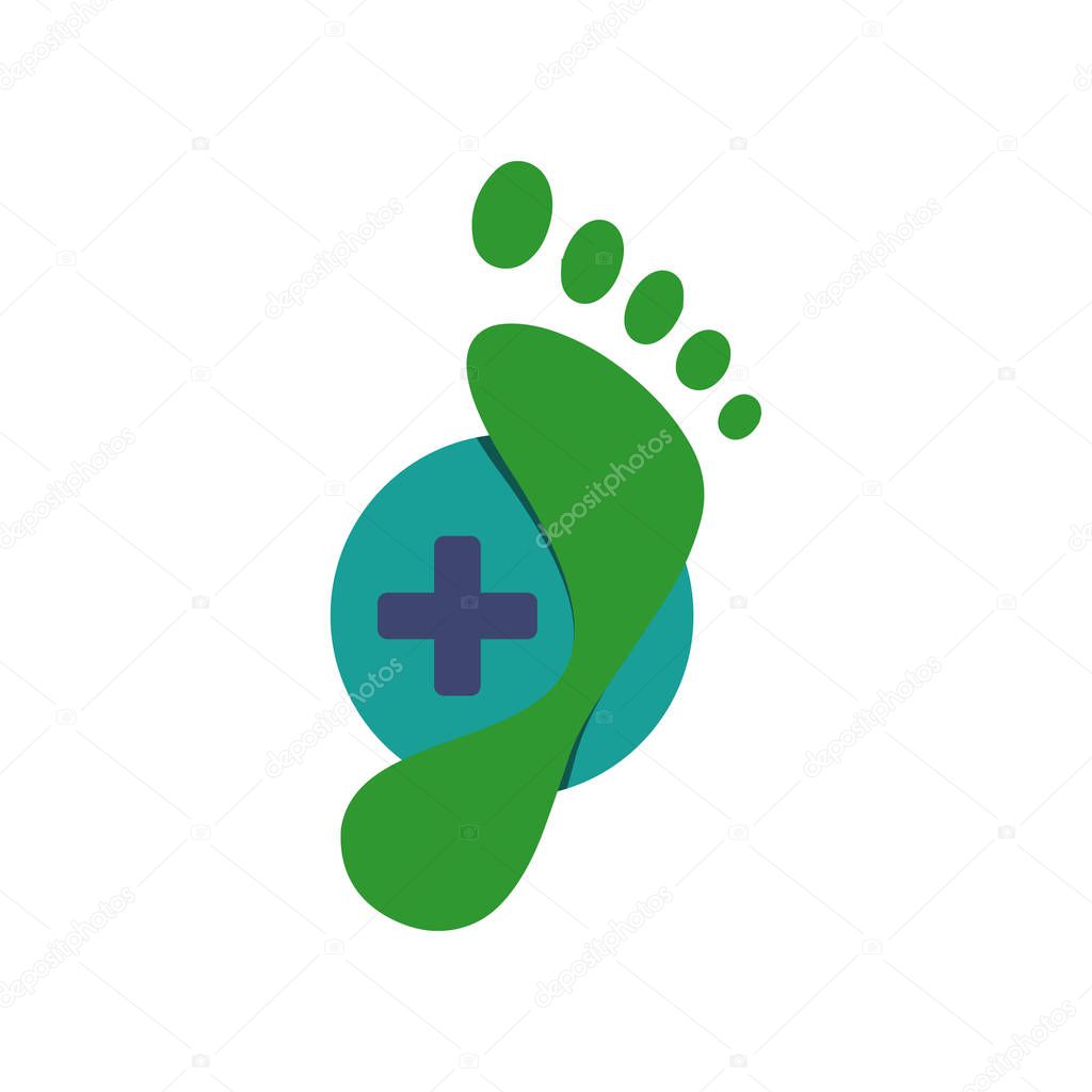 New creative podiatric feet care foot print logo design vector icon illustration templat