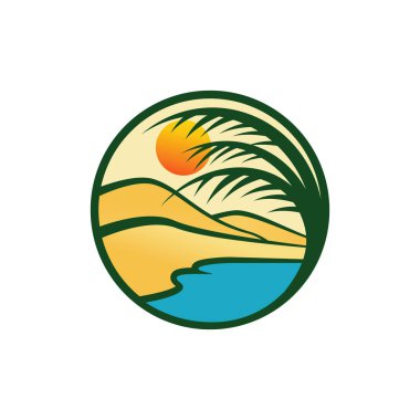 Vaha logosu tasarımı vektör çizimi. Tam ortasında su var.
