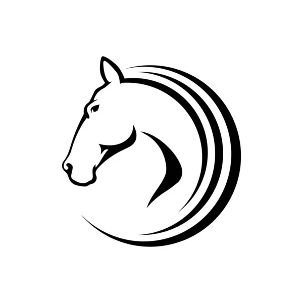 Negro semental caballo cabeza logotipo vector símbolo. el silhoutte de b — Archivo Imágenes Vectoriales