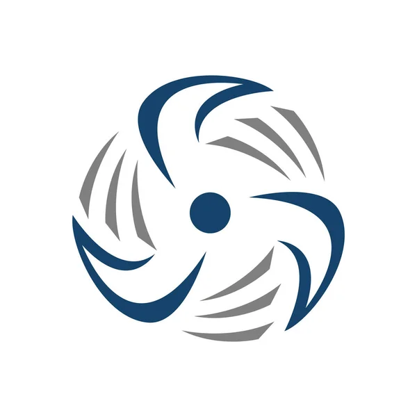 Rotation von Wasser-Windenergieanlage Logo Design Vektor Illustrationen. — Stockvektor