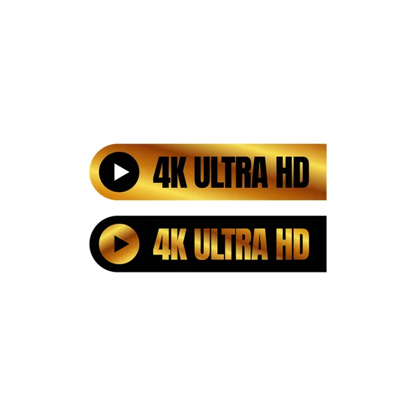 4K Ultra HD botón de logotipo 4K UHD signo de marca Ultra alta definición r — Vector de stock