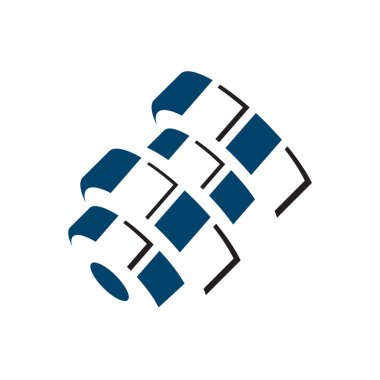 3d düz stil soyut girdap spiral logo tasarım vektörü grafiği 