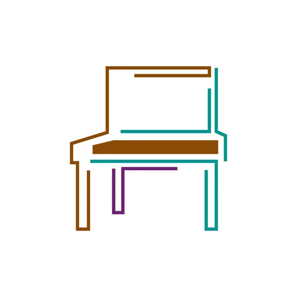 Muebles logo diseño vector Símbolo e icono de sillas sofás lengüeta — Vector de stock