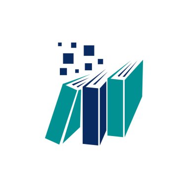 Dijital imzalı 3 kitap basit kitap logosu tasarım vektörü Electr
