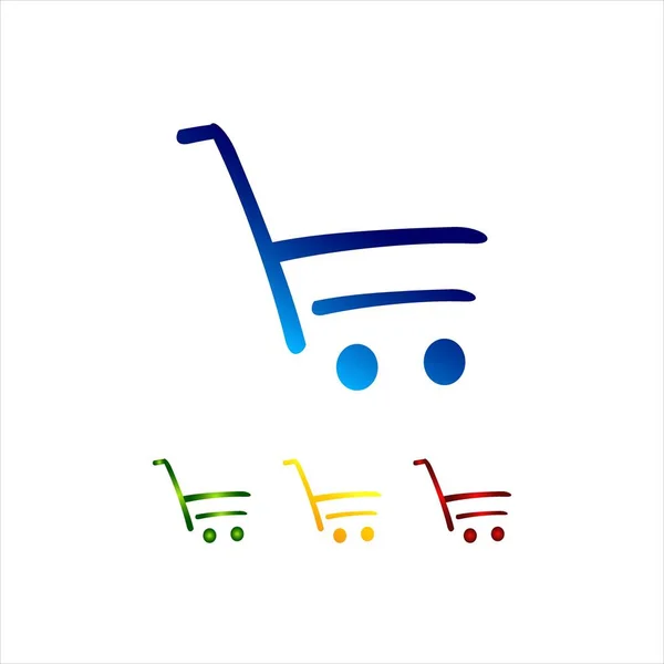 Carrinho de compras carrinho logotipo ícone loja símbolo vetor illust —  Vetores de Stock