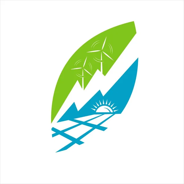 Zöld energia logó vektor tervezése megújuló ikon sablonnal — Stock Vector