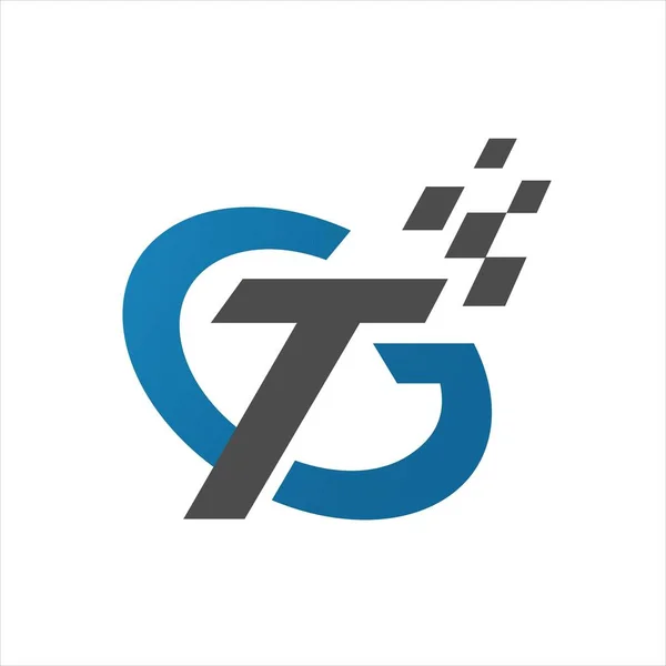Neues gt logo g t Anfangsbuchstabe Design Vektor Grafikkonzept krank — Stockvektor