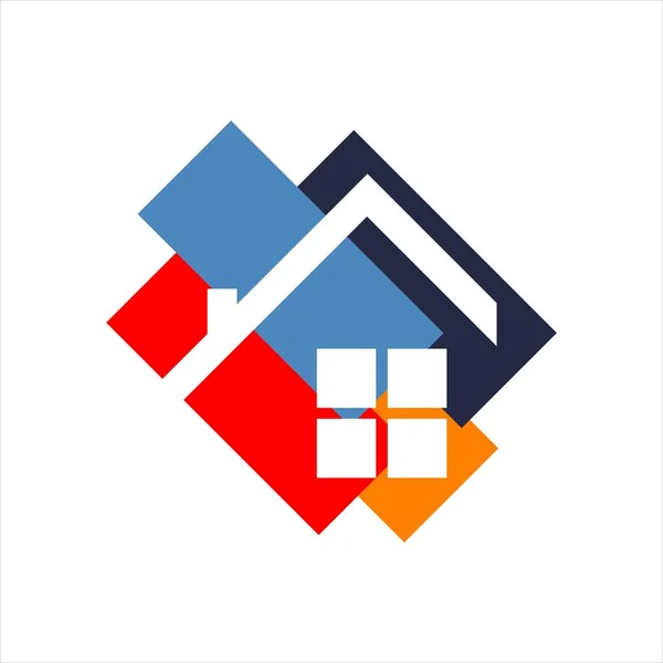 建築家の家のデザインのロゴベクトル記号グラフィックコンセプト — ストックベクタ