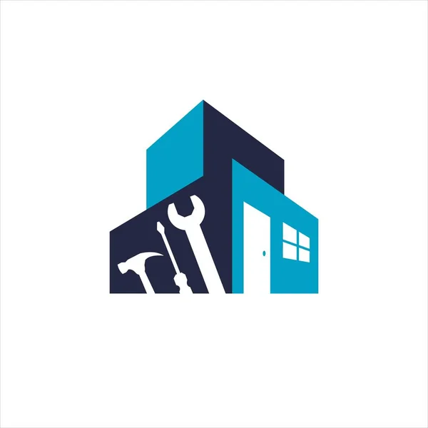Entretien maison rénovation maison logo design vecteur illustration — Image vectorielle