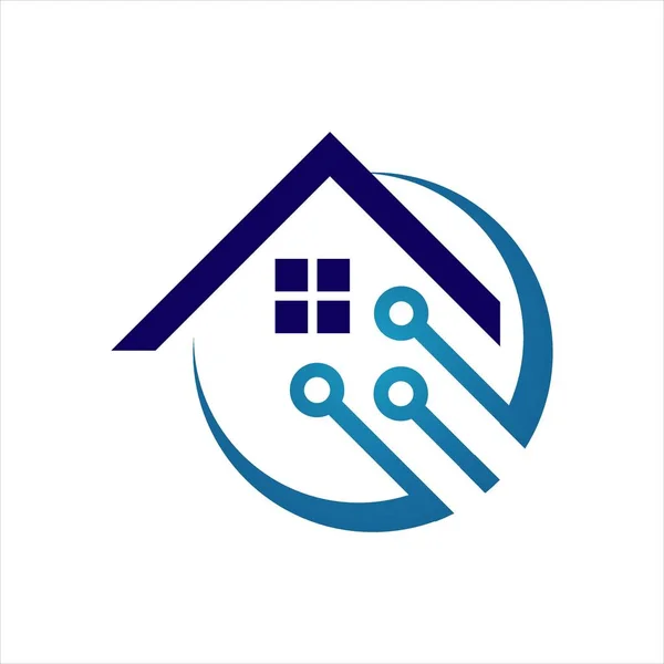 Casa moderna proteção casa segurança logotipo design vetor modelo —  Vetores de Stock