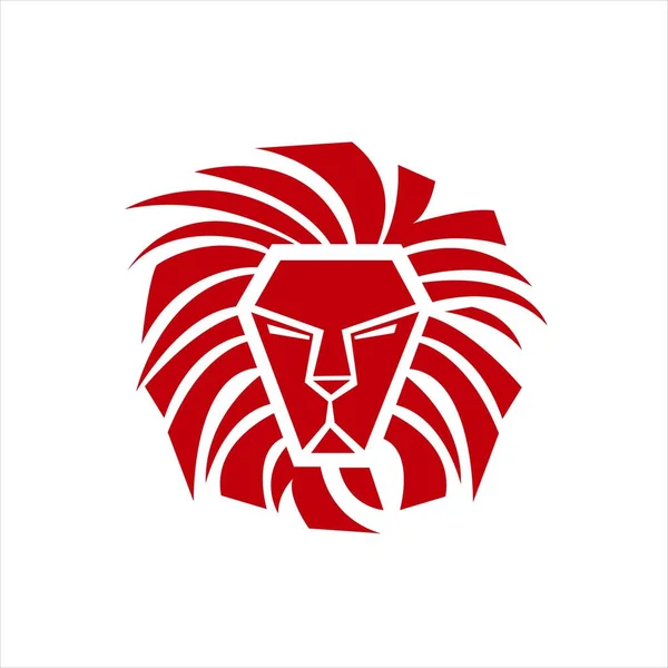 赤いライオンの頭のロゴベクトルの誇りとパワーサインシンボルグラフィックエル — ストックベクタ