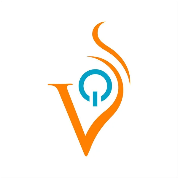 Електронна сигарета випаровування вейп дизайн логотипу вектор горіння початковий V i — стоковий вектор