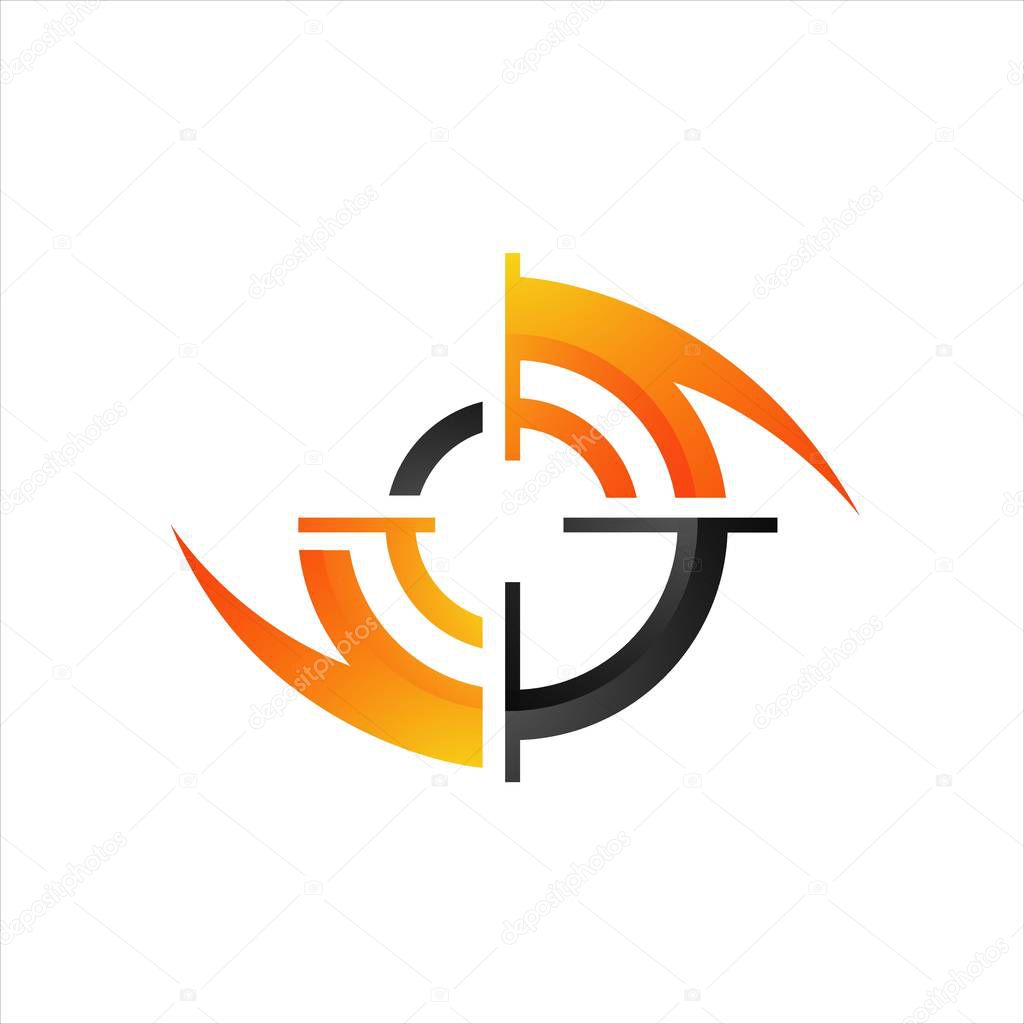 Shooting target logo design vector icon elements symbol illustrations