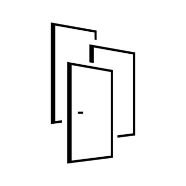 3 kapılı logo vektör tasarımı üst üste binen kapı birçok seçenek anlamına gelir.