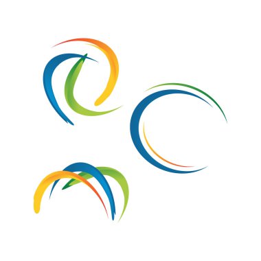 Üç çizgili logo vektör dizaynı renkli swo 'ya bağlı.