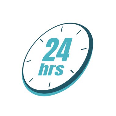 24 saat hizmet logosu tasarım vektör simgesi Bütün gün ve gece se