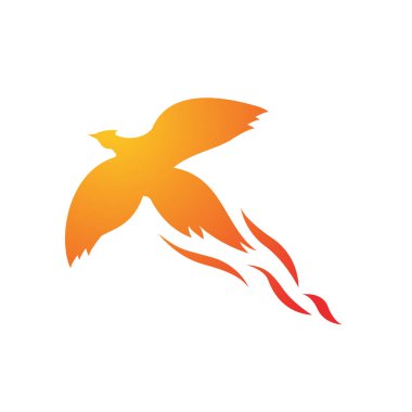 ateş kuşu Phoenix logo tasarım vektör çizimleri grafik