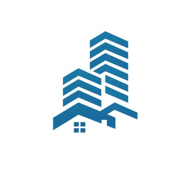 Kare çizgi sanat bina logo tasarım vec modern yaratıcı fikir