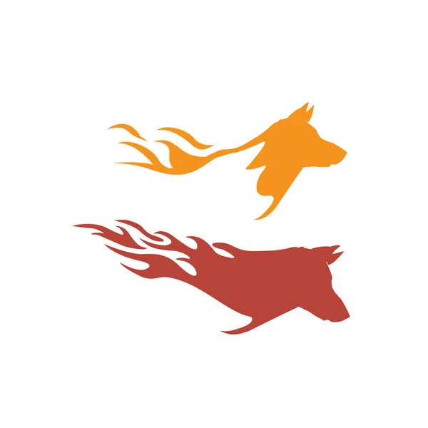 Plantilla de diseño de vectores de diseño de logotipo de perro de fuego potente simple — Vector de stock